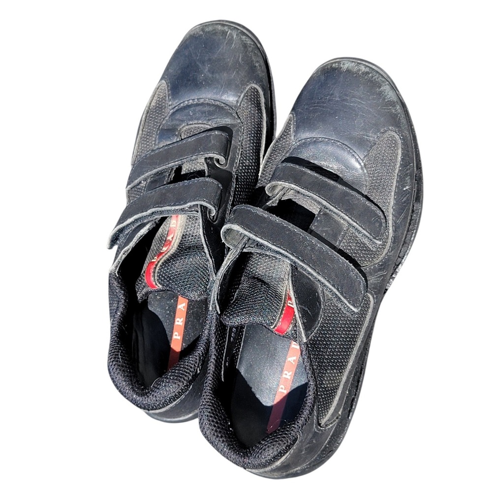 Vintage Prada America's Cup Black Sneakers - Size US 9.5 (FOR RESTORATION/AS-IS)
